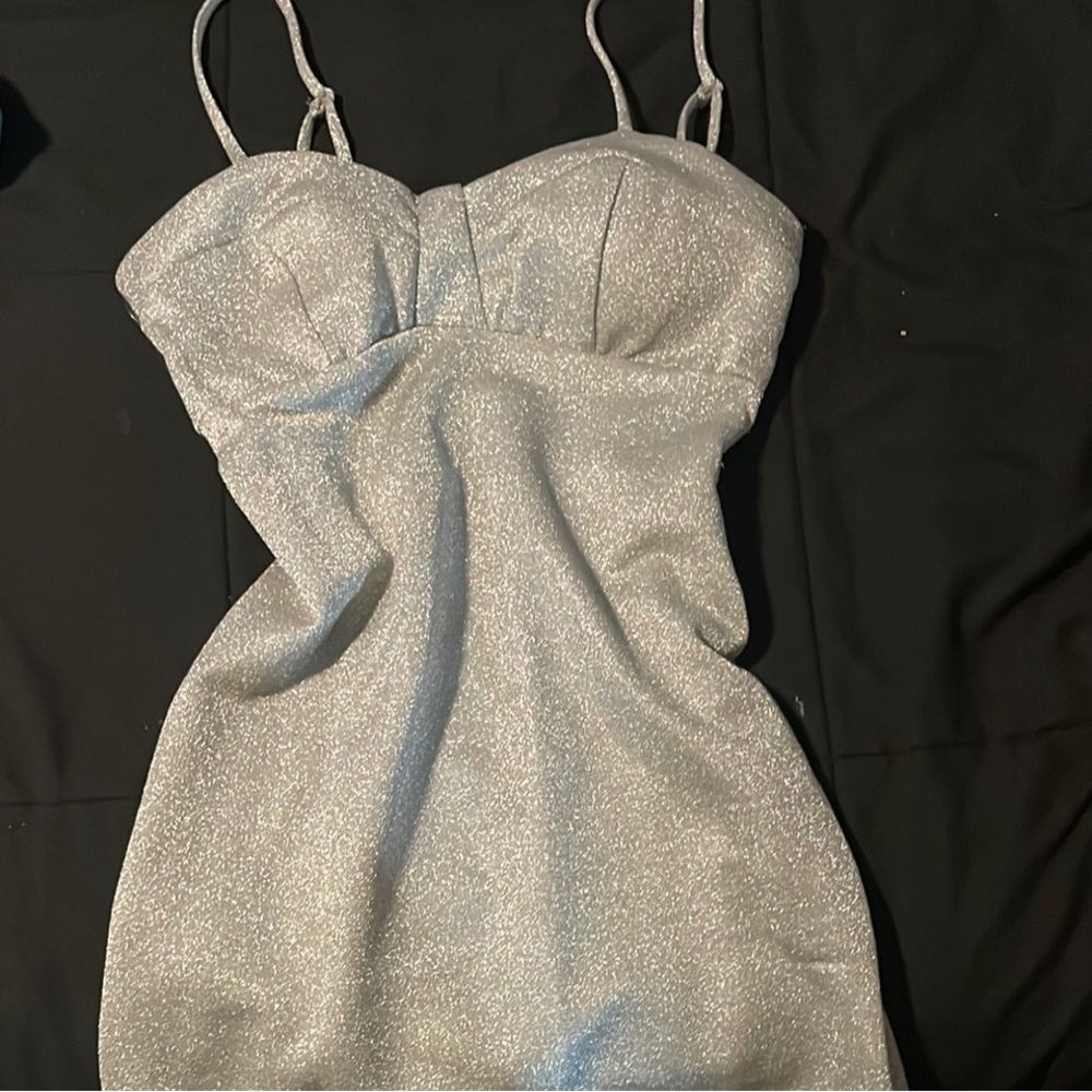 Elegant Silver Glitter Dress